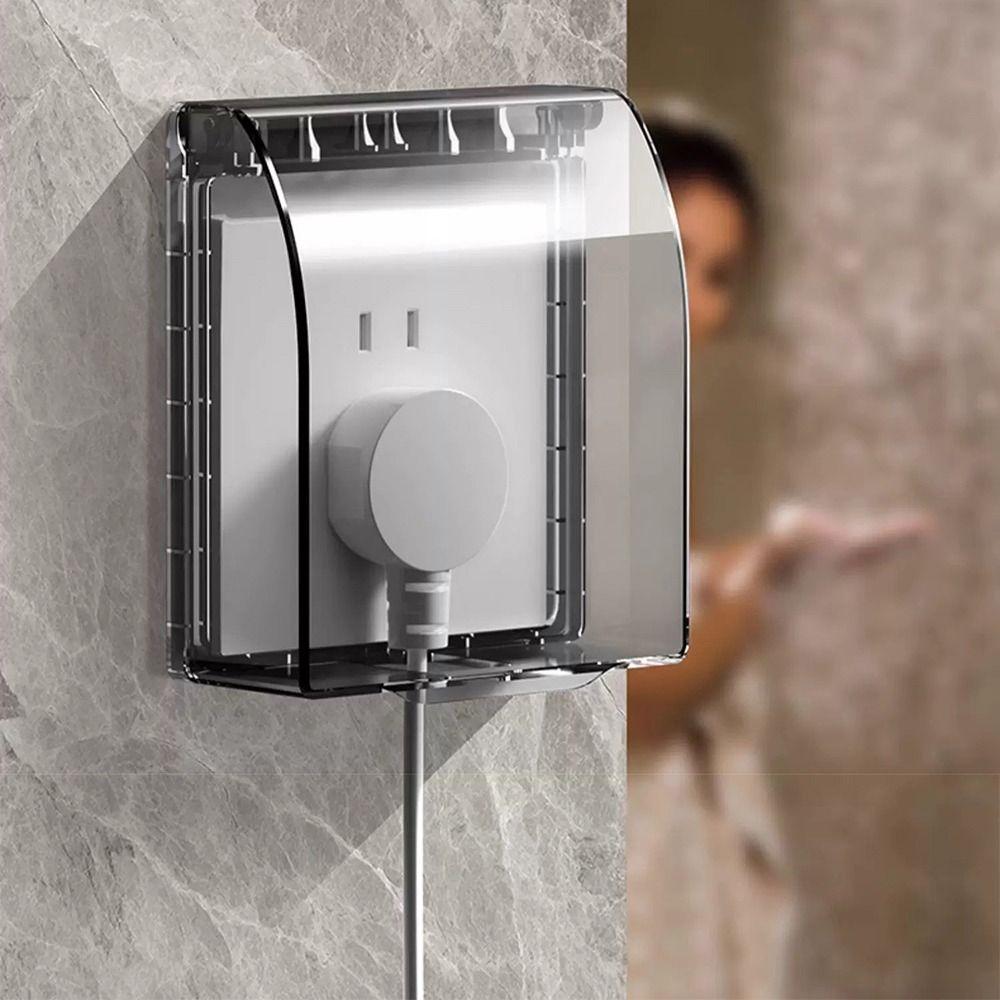 Self-Adhesive Socket Waterproof Box Wall-mounted Electric Plug Cover Splash-Proof Box Wall