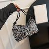 Vintage Sequin Women Party Small Shoulder Bag Fashion Solid Color Zipper All-match Hobo Underarm Bag