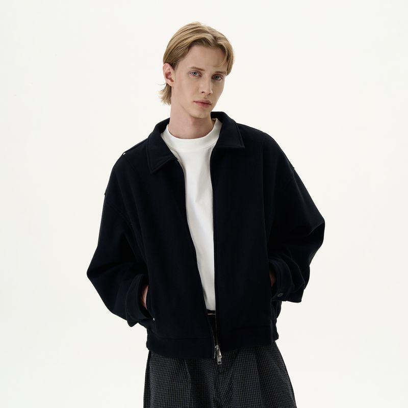 Kisko American Retro Basic Silhouette Cleanfit Woolen Jacket for Men and Women, High-End Casual Cardigan Jacket