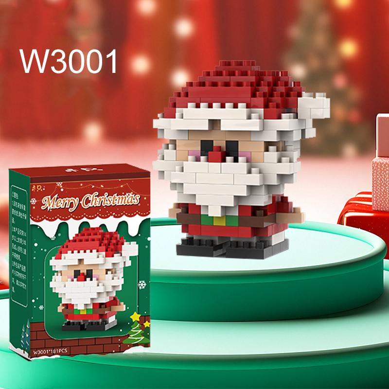 Christmas Gifts Construction Block Series Santa Claus Reindeer Puzzle Assembly Blocks Table Decor Playthings ideal for Child Chrismas Gift Idea
