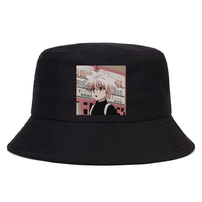 Hunter X Hunter Printed Summer Hat Women Unisex Panama Bucket Cap The Design Flat Visor Zoldyck Hisoka 90s Anime  Fisherman Hat