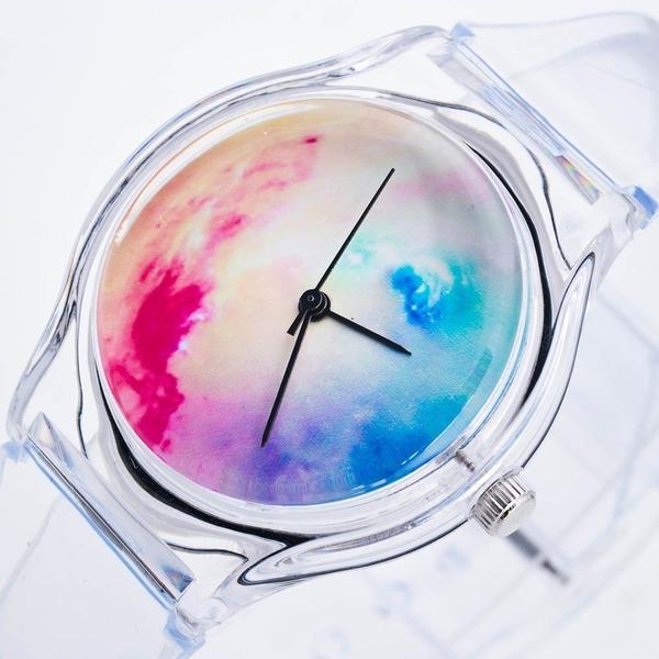 1 PC Jelly Silicone Watch Transparent Belt Skull Casual Women Dress Watch Girls Clock Wristwatches