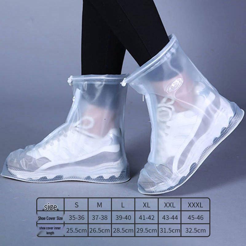 Cubrezapatos de PVC impermeables, antideslizantes y resistentes al desgaste para hombres y mujeres; antiincrustante, engrosado para lluvia y nieve, diseño portátil.