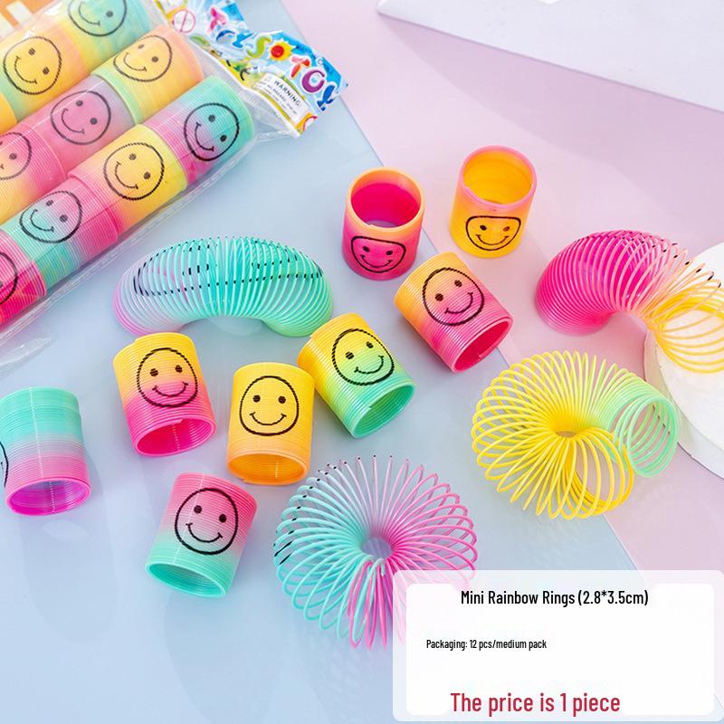 Colorful Stacking Rings with Smiley Face Slinky Prize for Kindergarten Gifts