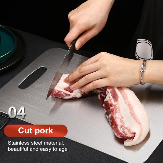 Stainless Steel Cutting Board Large Non-Slip Pastry Board for Kitchen Dual-Sided Chopping Board Easy To Clean Multiple Sizes Available Cutting Mats