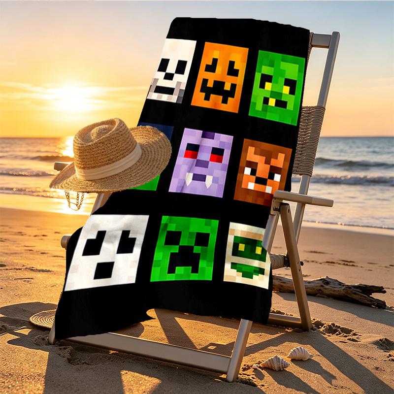 Gamer Print Beach Towel Design, Soft, Lightweight. for Home Bathroom, Spa, Pool, Yoga, Surfing, Camping, Gift for Family, Friend