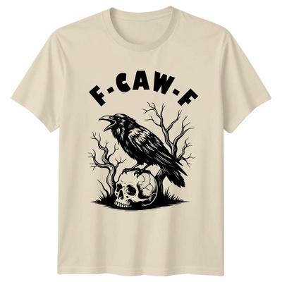 F-Caw-F Cráneo de Cuervo Gótico Camiseta de Hombre Camiseta de Mujer Top Gráfico Oscuro Unisex