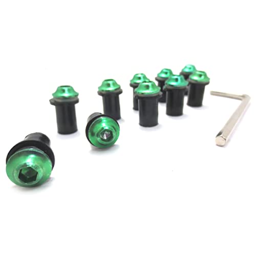 

Болт экрана [MAXIMASELECT] Набор гаек-втулок из 10 штук «Зеленый» с шестигранным ключом Болт M5 Индивидуальная компоновка Кастомизация Мотоцикл