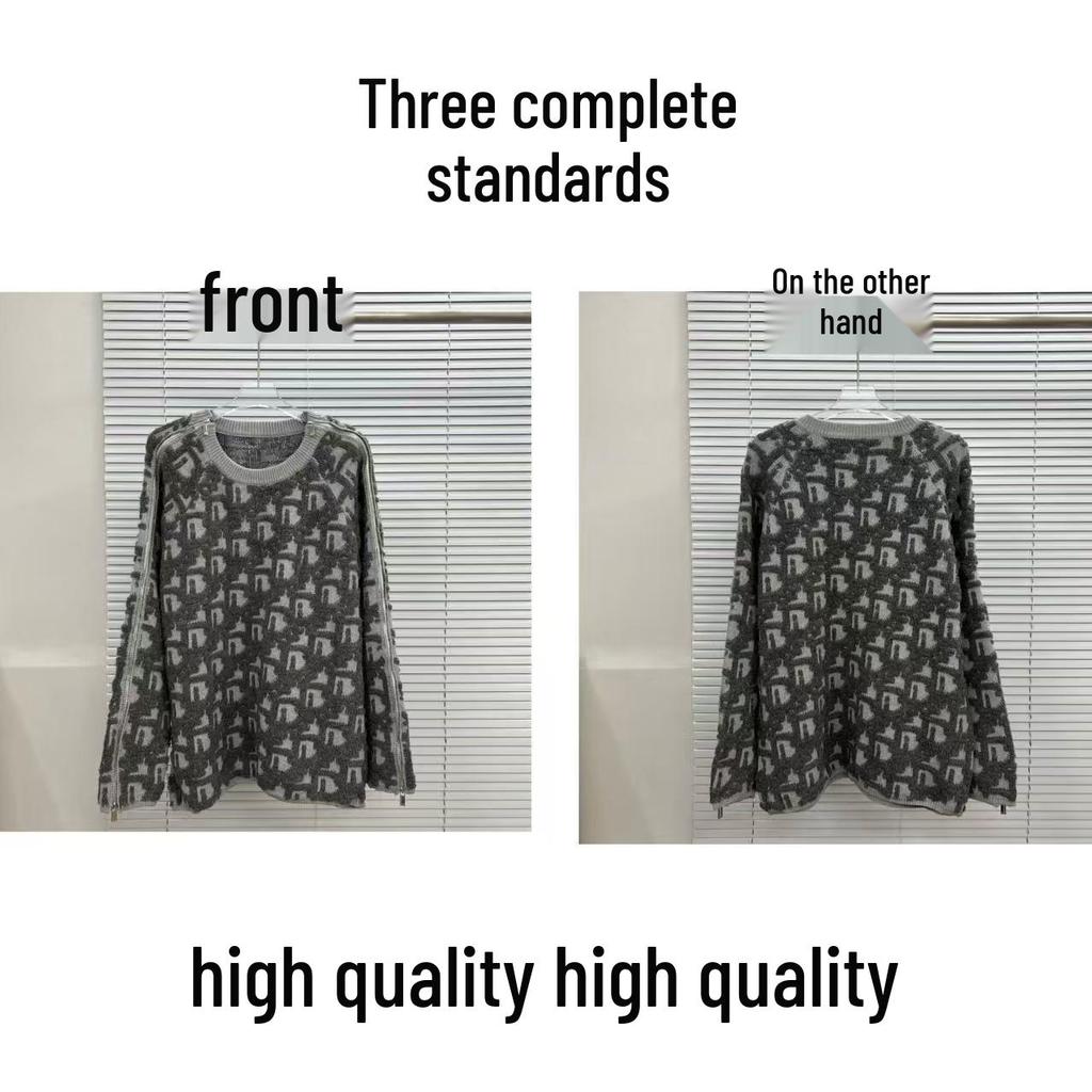 Unisex-Strickpullover mit Rundhalsausschnitt und Allover-Logo (Modelljahr 2025) – Lockere Passform, lässiger Stil