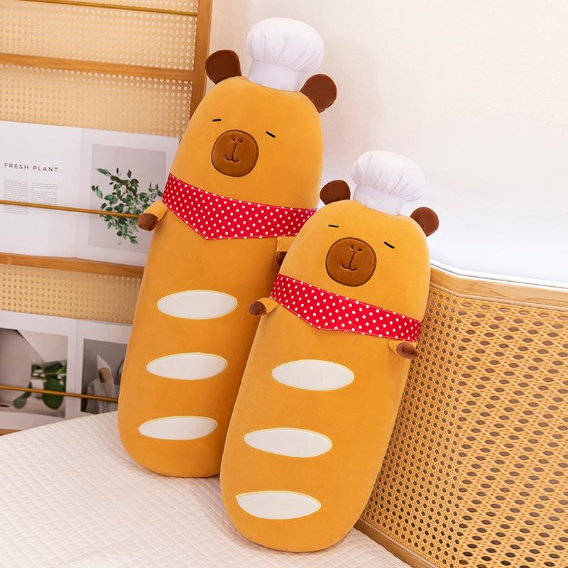 Capibara Plush Toy Baguette Capybara Throw Pillow Water Guinea Pig Children Sleeping Throw Pillow for Girlfriend Birthday Gift