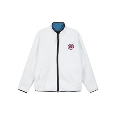 Giacca in Pile con Cerniera e Collo Alto con Logo Fearless da Uomo Giacche Grigio Argento Chiaro FV4017-029