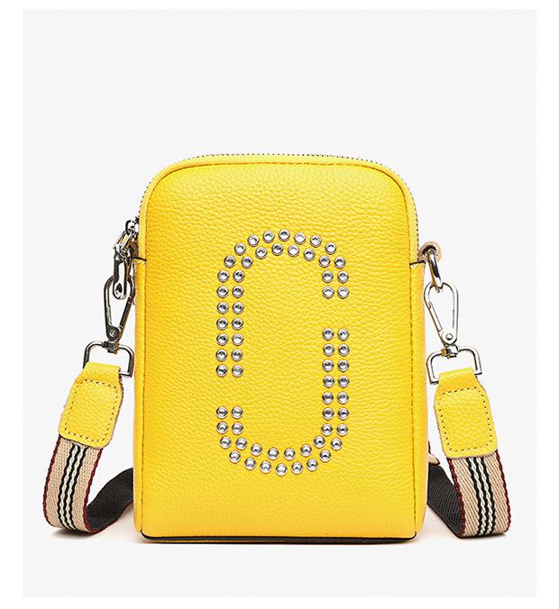 Genuine Leather Women'S Bag, Mobile Phone Bag, First Layer Cowhide Fashion Single Shoulder Crossbody Small Square Bag, Double Layer Change.