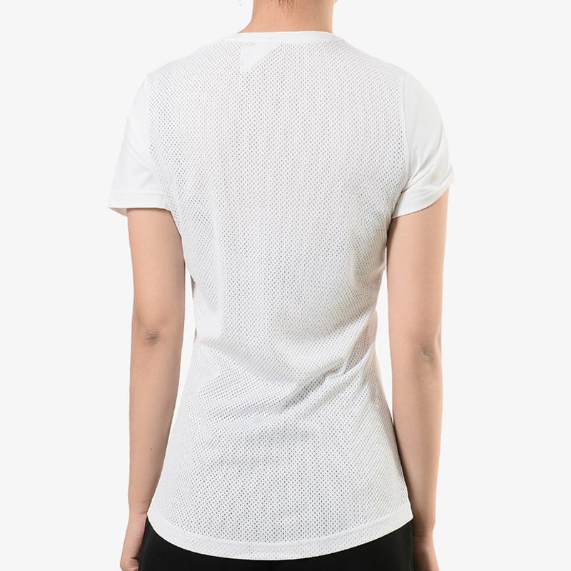 Adidas T Shirts Women's White Crew Neck Thin Straight Fit DU2080