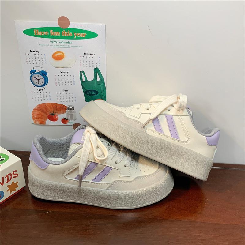 2025 spring thick-soled heightening little white shoes women's new retro soft-soled German training casual versatile ins sports shoes