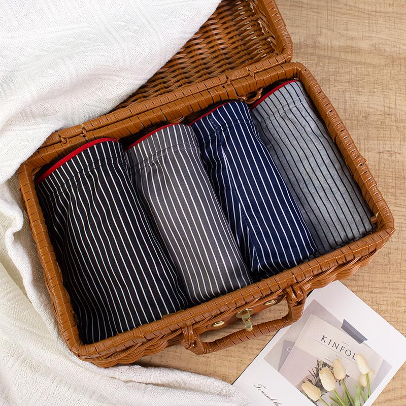 Men's Antibacterial Breathable Striped Boxer Shorts