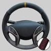 Car Accessories Hand-stitched Black Suede Leather 2011-2016 Avante I30 2012-2016 Steering Wheel Cover For Hyundai Elantra