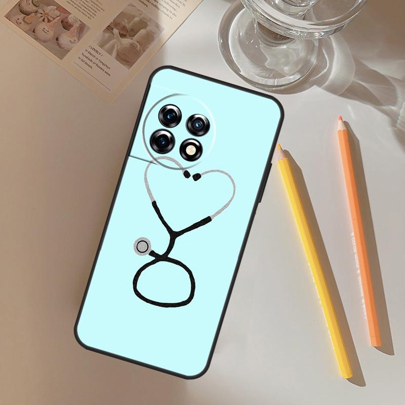 Doctor Nurse Heart Stethoscope Funda For OnePlus 13R 13 12 R 11 9 10 Pro 8T 9RT 10T OnePlus Nord CE 2 3 4 Lite N20 N30 Case