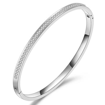 Anti Tarnish Jewellery | 18K Gold Plated Stainless Steel Openable Crystal Bracelet | Latest Stylish Cuff Bangle