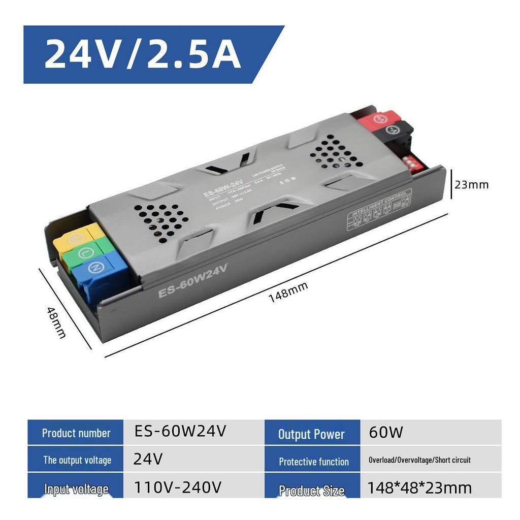 Indoor Linear LED Lights Dial Dimming Transformer 24V 60W-400W Power Supply