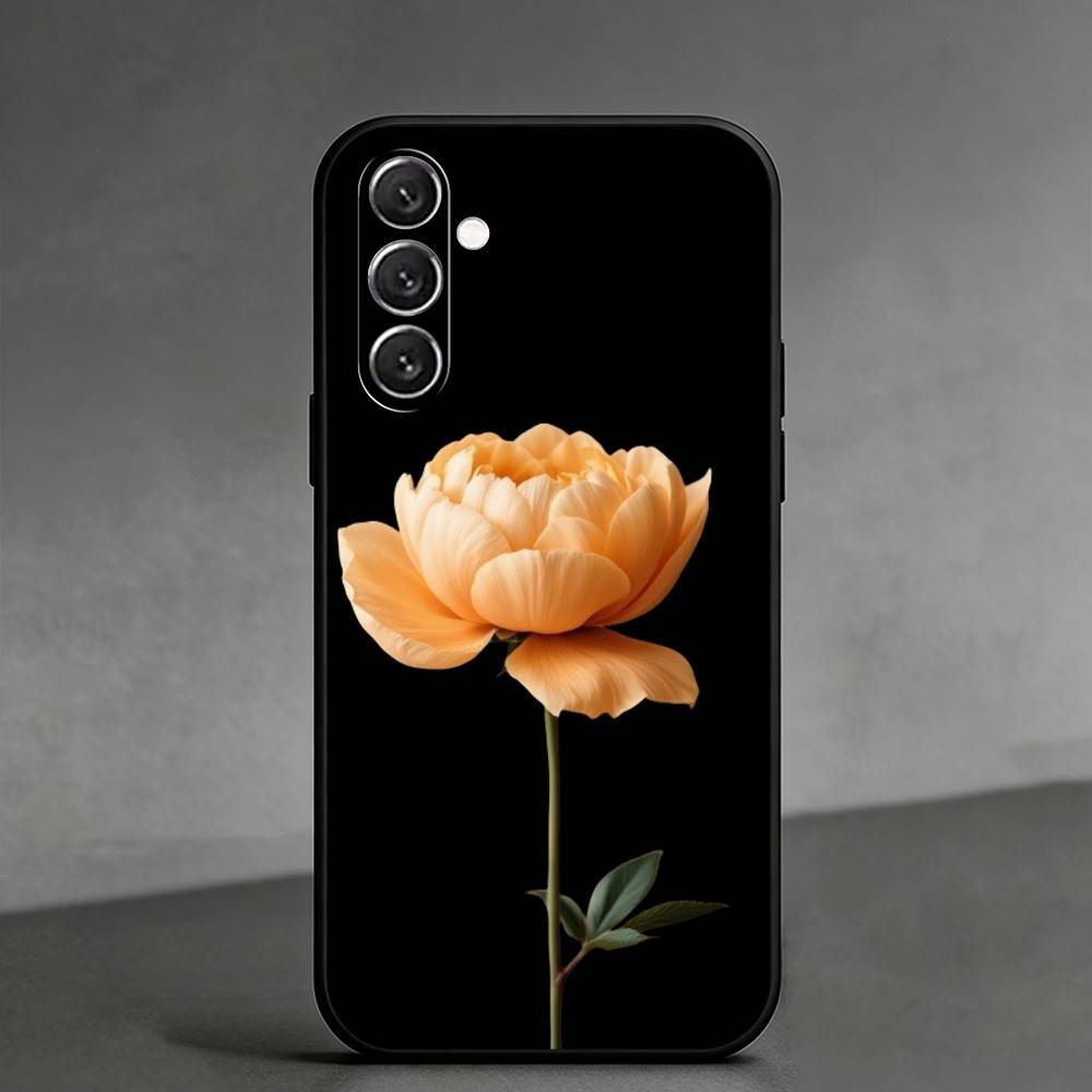 R-Realistic flowers Phone Case For Samsung Galaxy A91,80,73,72 ,71,53,52,32 ,31,22,21s,20,Soft Black Case