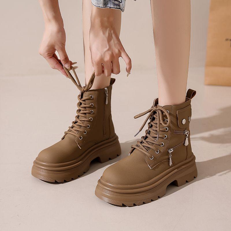 Fashion Booties Height Increasing Lightweight Woman Short Shoes British Style High Quality On Offer Fashion 2025 Ankle Boots for Women