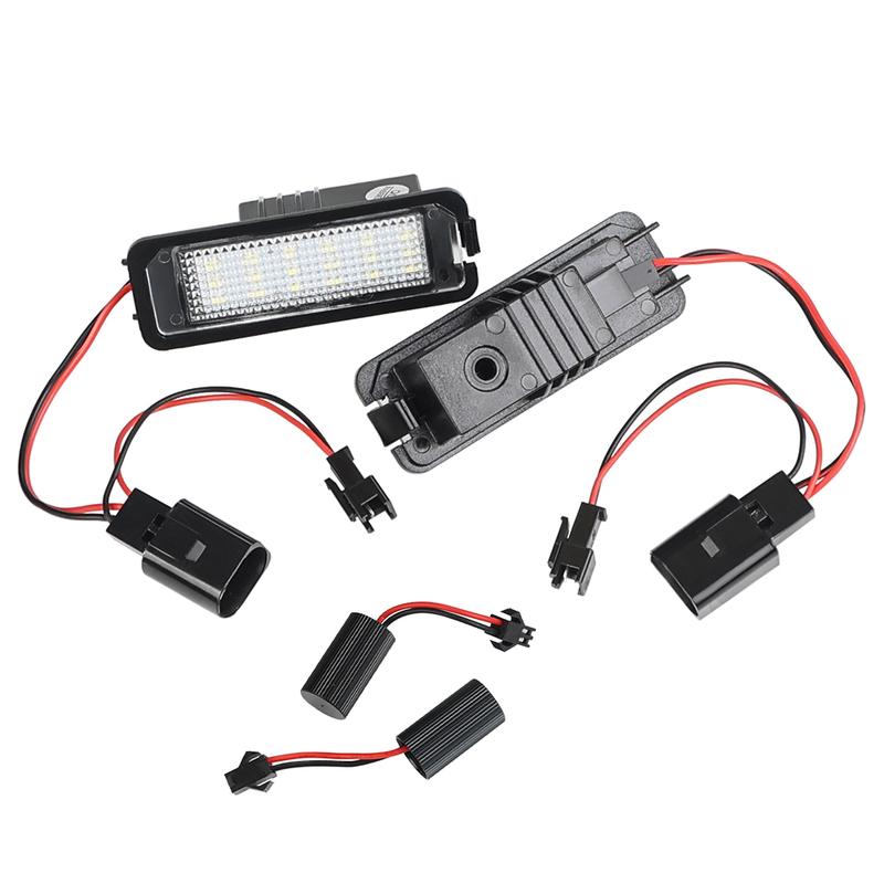 2x Car Rear LED SMD License Number Plate Light For VW GTi Golf 4 5 6 7 MK4 MK5 MK6 MK7 Passat B7 CC EOS Scirocco Beetle