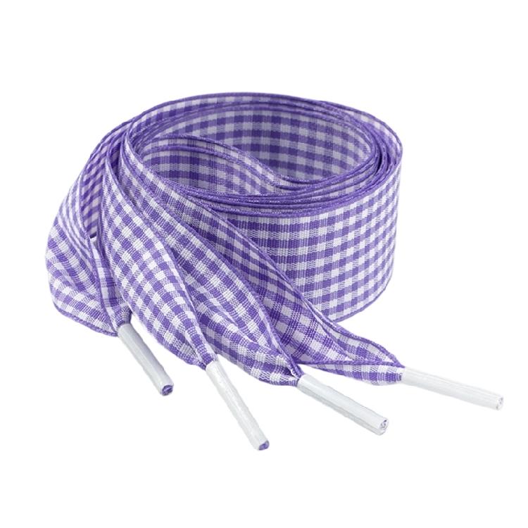 Colorful Checkered Shoe Laces Wide Flat Polyester Shoelaces Sneakers Laces Replacement For Adult Footwear Decoration