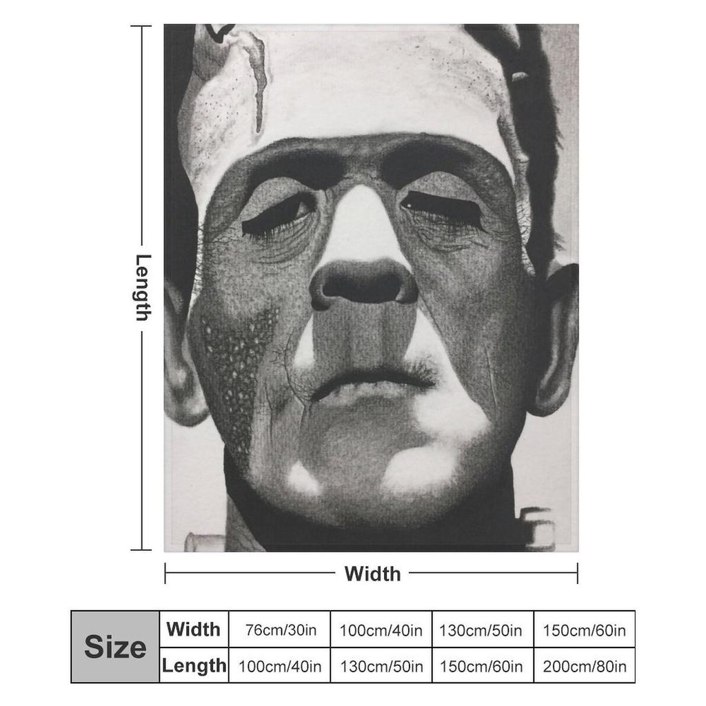 Klassischer Monster Frankenstein Kohlezeichnung Überwurfdecke Herren Weiche Warme Überwurfdecke für Sofa