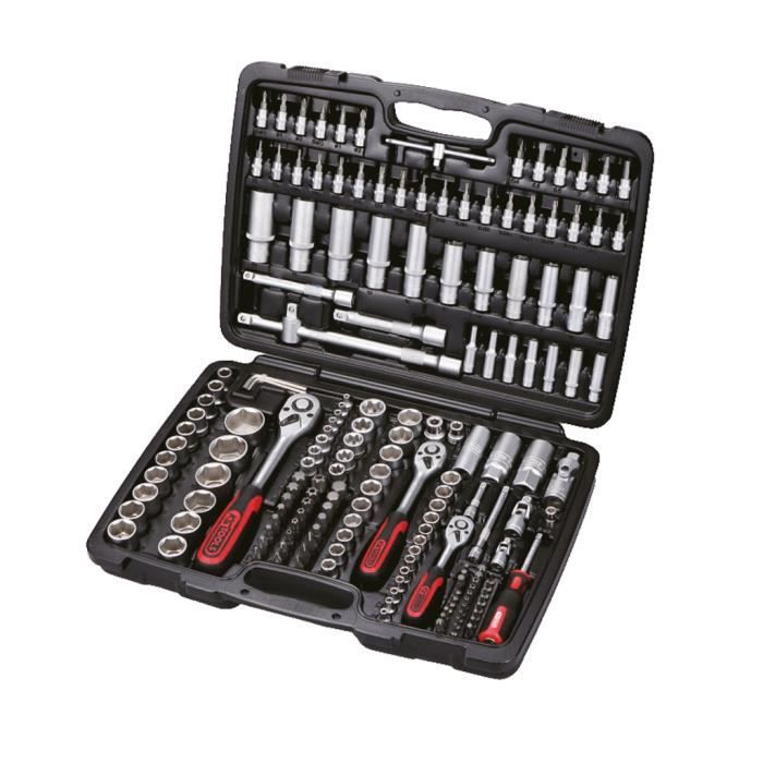 Coffret de douilles - ks tools - chrome mat - 179 pcs - acier - gris