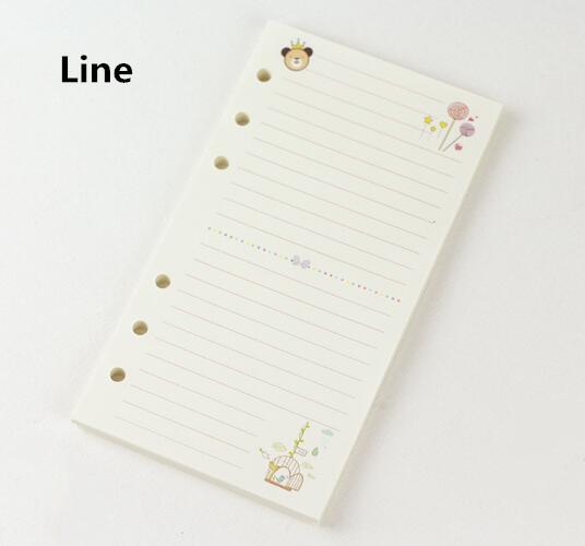 40Sheet Black A5 A6 6-hole Loose-leaf Refill Inner Page Colored Inner Pagel Line Grid Blank Weekly Inside Paper Stationery