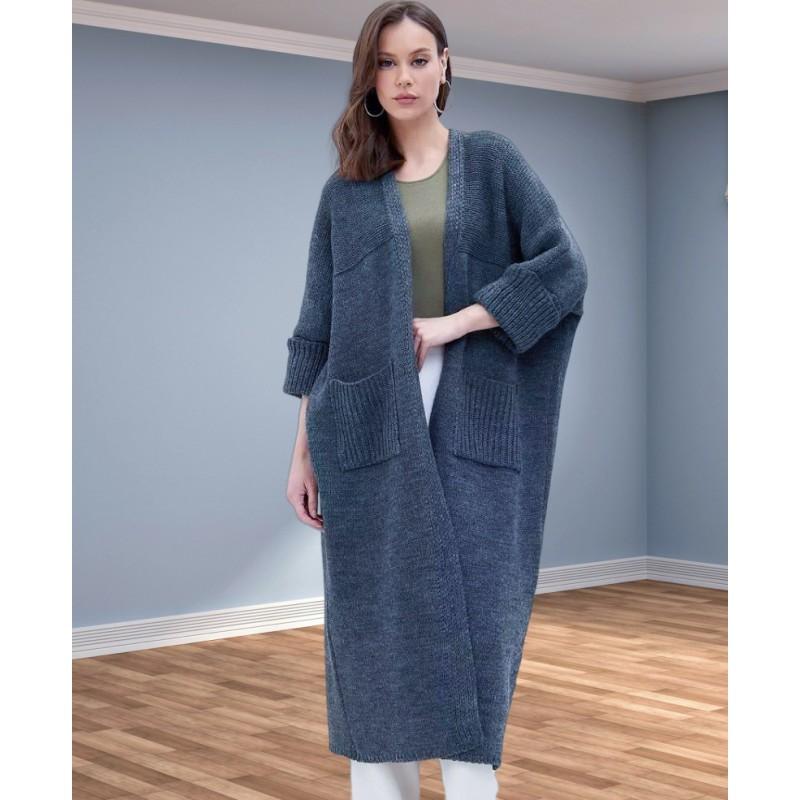 Womens Oversized Knit Cardigan Sweater Long Loose Casual V-Neck Winter Plus Size