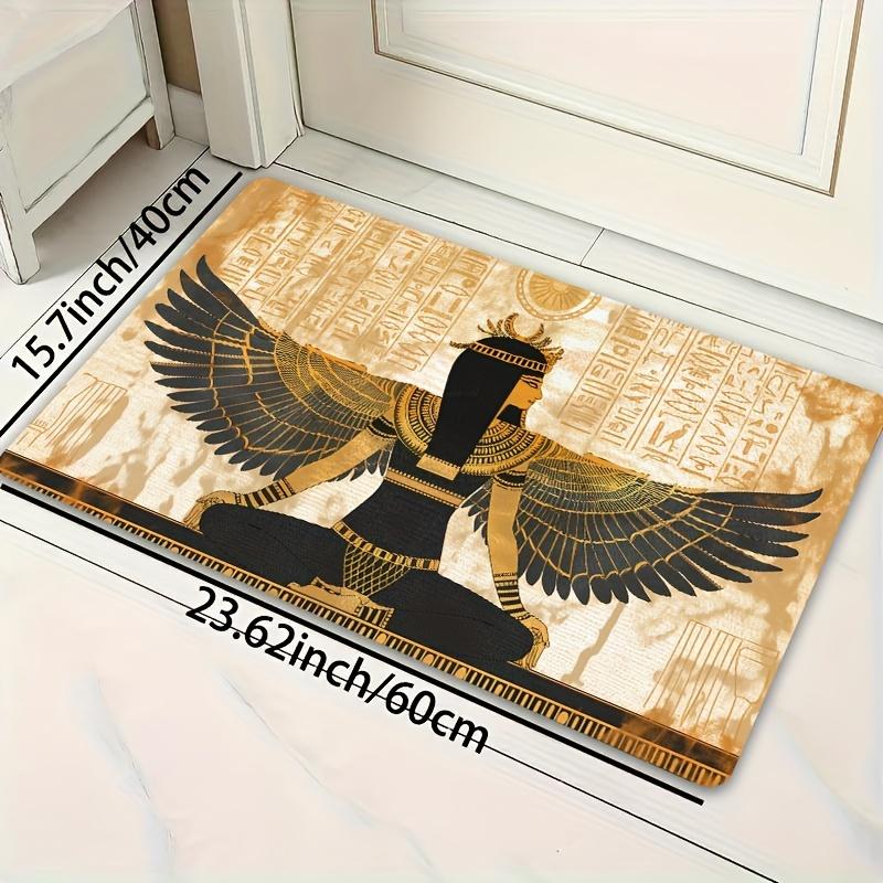 Ancient Egyptian Goddess Printed Non-Slip Floor Mat Washable Decorative Area Rug for Bathroom Kitchen Living Room Bedroom