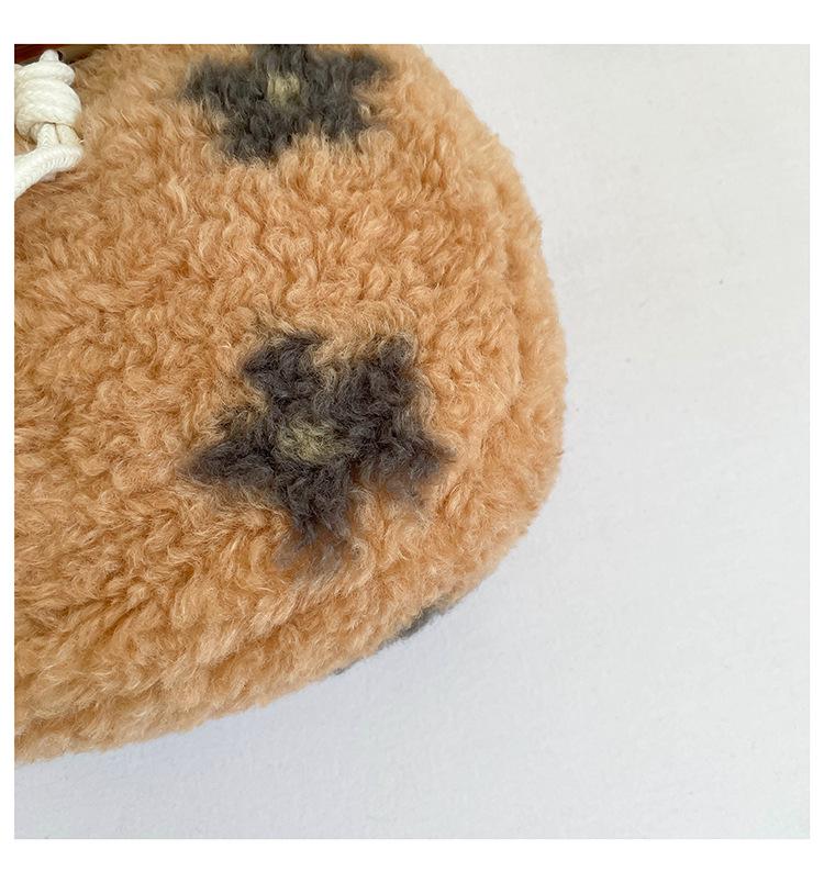 Bolsa Transversal de Pelúcia Floral 2025 - Porta-Celular e Moedas Fofo para Mulheres