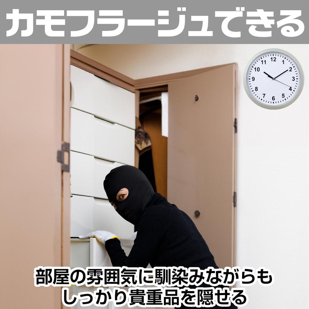 IMPACT Online Small Safe for Home Use with Hidden Wall Money Valuables Nordic Iron Door, Clock, Box, Bills, Box, (Silver)