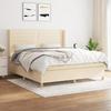 3132094 vidaXL Divan Bed with Mattress Cream 180x200 Cm Fabric