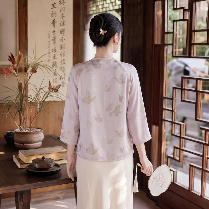 Women's Mulberry Silk Chinese Style T-Shirt