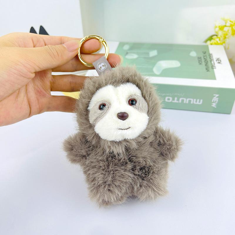 

New Simulation Panda Doll Stuffed Animal Style Key Ring Lifelike Sloth Keychain Pendant Plush Toys Gifts Bag Charm Doll Keychain 12cm