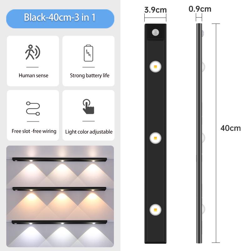 Aluminum Motion Sensor Light USB Wireless Night Light  Wine cooler Light For Kitchen Cabinet Bedroom Wardrobe Indoor Lighting