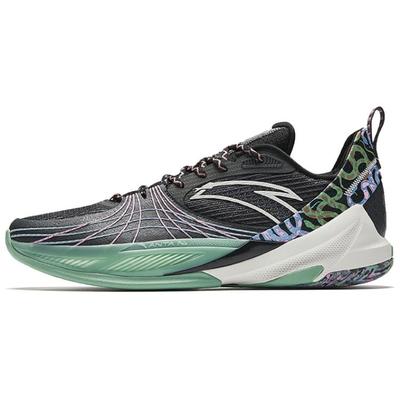 Quick Decision 6 Slip Resistant, Abrasion Resistant, Breathable Low Top Basketball Shoes Men's Black Green Sneakers 112511108-2