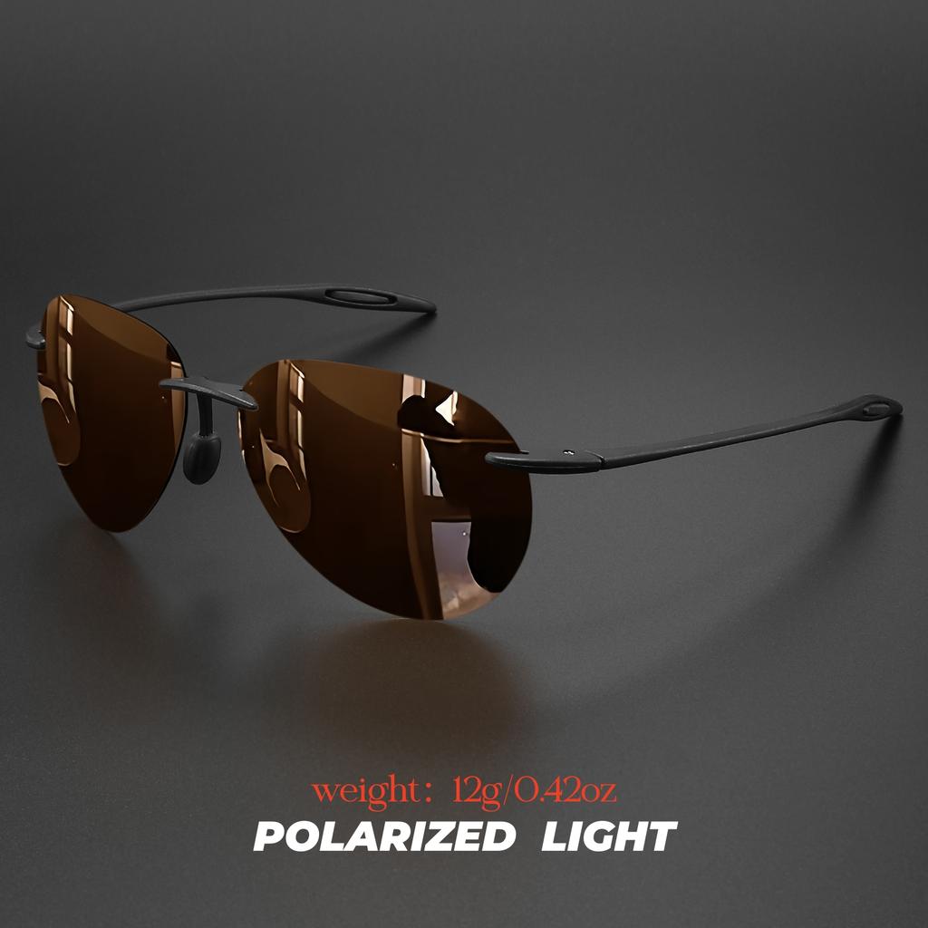 Ultra lehké 12g TR90 Bezrámové Polarizační Pilotky - Flexibilní & Pohodlné Unisex pro Řízení, Rybaření, Venkovní