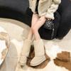 Fashion Ladies Shoes On Sale 2024 Fashion Sleeve Women Boots Winter Round Toe Suede Warm Solid Middle Tube Platform Boots Zapatos Mujer