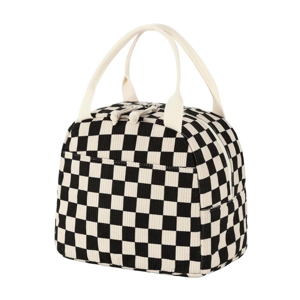 Lunchtasche für Damen und Herren: Hübsche Cord-Lunchtasche, wiederverwendbare, isolierte Lunchbox mit großem Fassungsvermögen, ideal für Arbeit, Picknick oder Reisen.