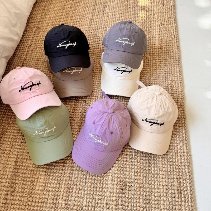 New outdoor thin quick-drying candy-colored baseball cap big head circumference embroidery soft top sunshade cap