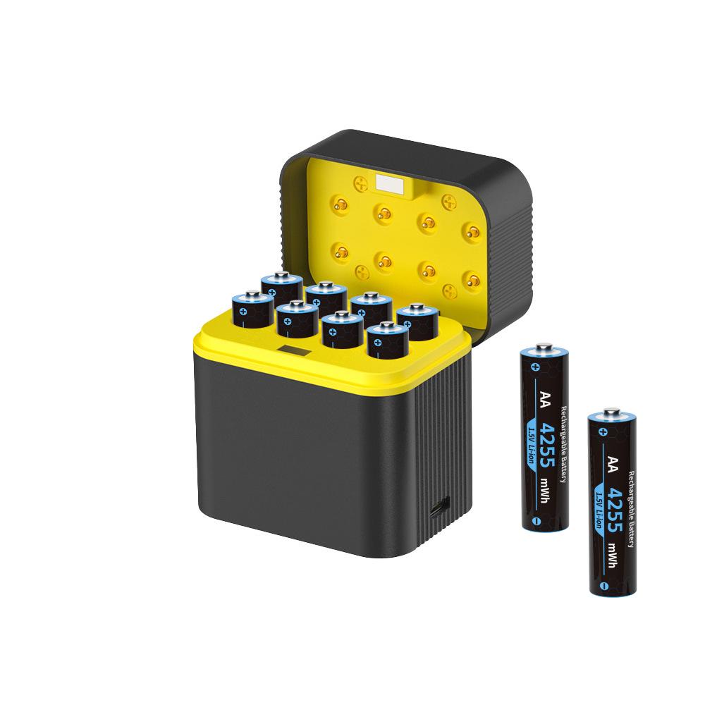 1.5V AA Lithium Battery Charger with Smart Case and Type-C Fast Charging