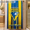 Beach TowelWarrington Wolves FC Custom Name Text Personalized Soft Towel for Beach Pool Indoor Home Decor Gift