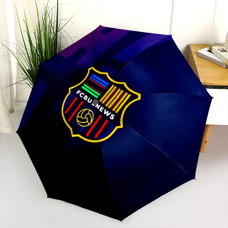 FC Barcelona  Pattern, Automatic Folding Umbrella, Portable and Foldable Design, 8 Ribs, a Christmas or Birthday Gift.
