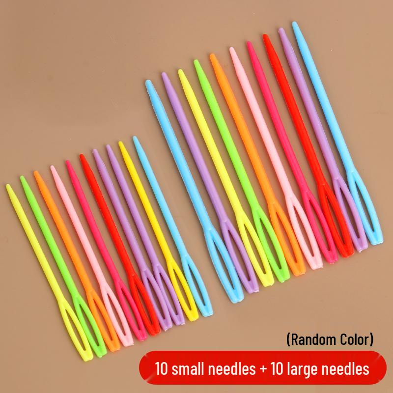 Colorful Hand-Woven Crochet Accessories: Plastic Stitch Markers, Darning Needles, Crochet Hooks, Safety Pins, Anti-Unraveling Pins.