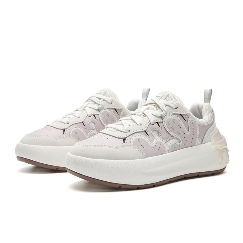 FILA CACTI Abrasion Resistant Lightweight Height Increasing Low top Skateboard Shoes Women's Pink Gray F12W541203FHA