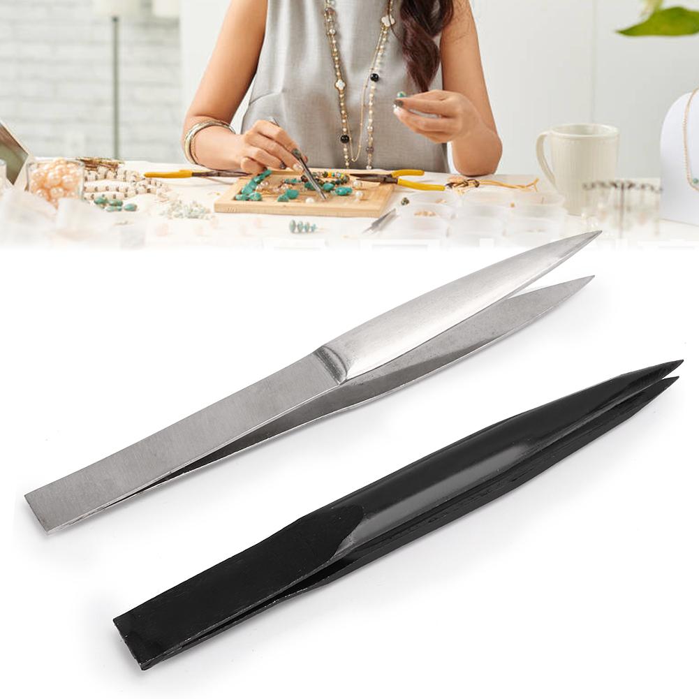 2pcs Thickened Chain Tweezer Hard AA Clip for Jewelry Making Tool