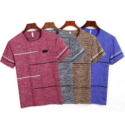 Sommer T Shirts Männer Kleidung Polyester Plus Größe T-shirts Atmungsaktive Kurzarm Streifen Top Tees M-9XL
